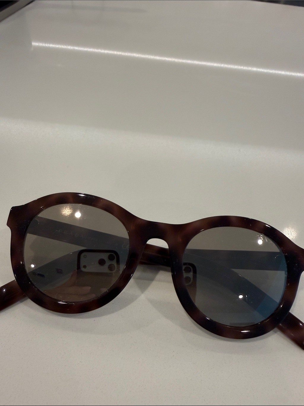Prada Tortoiseshell Round Sunglasses - Brown Lens
